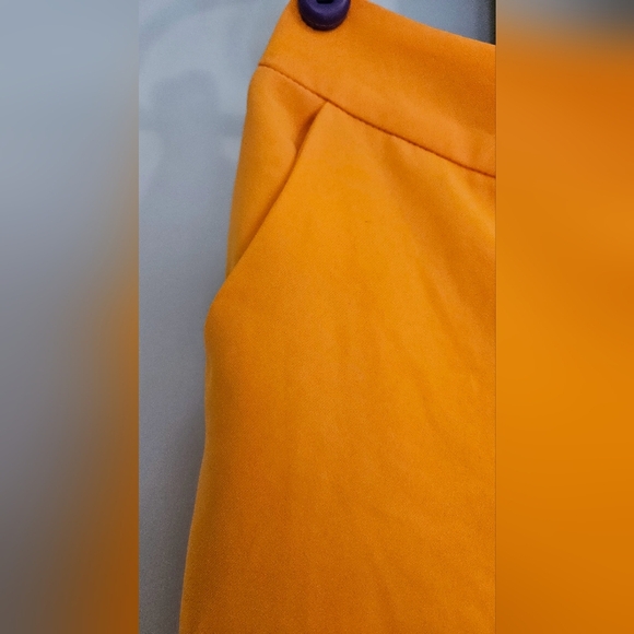 SKIES ARE BLUE Welt Pocket Cropped Ankle Trousers In Bright Orange. Size L NWT - Picture 8 of 14